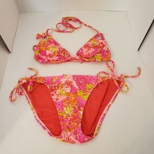 Old Navy Bikini Set Pink Floral Size M